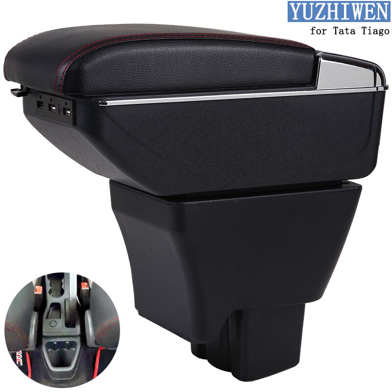 For Tata Tiago Armrest Box Tiago Universal Car Central Armrest Storage Box cup holder ashtray modification accessories