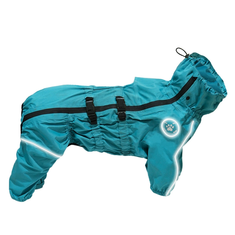 Waterdichte outdoorjas voor huisdieren, warme winterregenjas voor grote honden, regenpak met reflecterende details, geschikt voor kleine, middelgrote en grote honden.: 5xl / Blauw