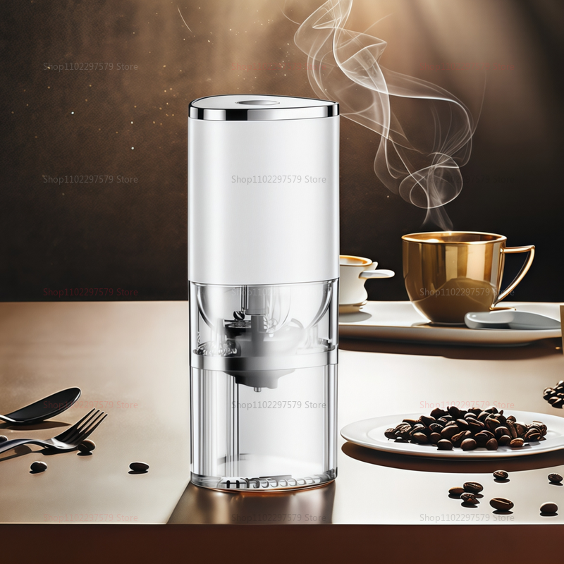 Bærbar elektrisk kaffekvern, usb-oppladbar, keramisk bønnepulveriserer, kaffekvern til hjemmekjøkkenet for fersk brygget kaffe.