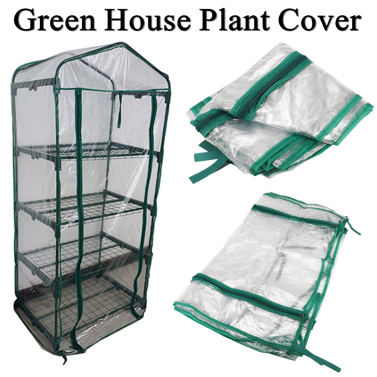 Mini casa verde portátil para jardín, invernadero cálido para exterior, protege las flores, plantas, jardinería, impermeable, de PVC, con cremallera, transpirabilidad