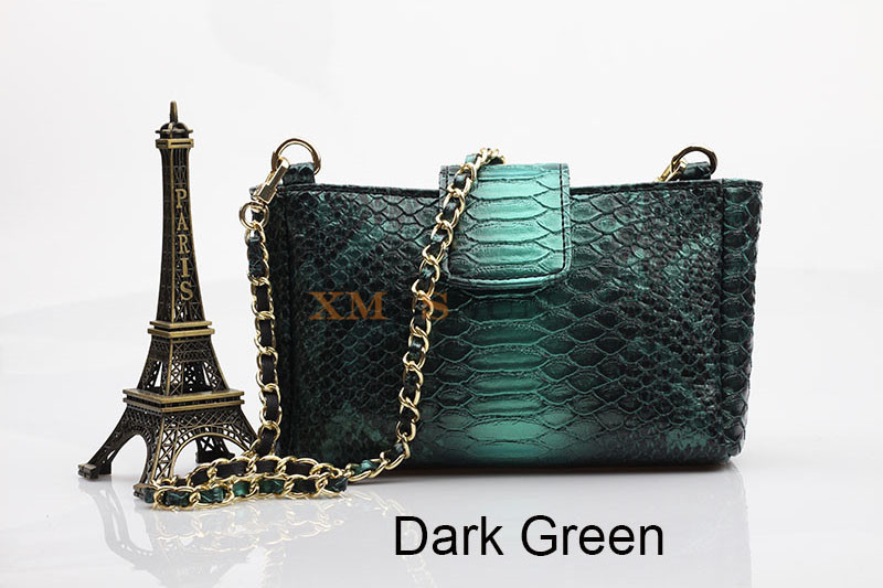 XMESSUN Mode Handtas Reliëf Python Lederen Schoudertas Cross-body Bag Lady Handtas Pouch Trendy Tas: Dark Green