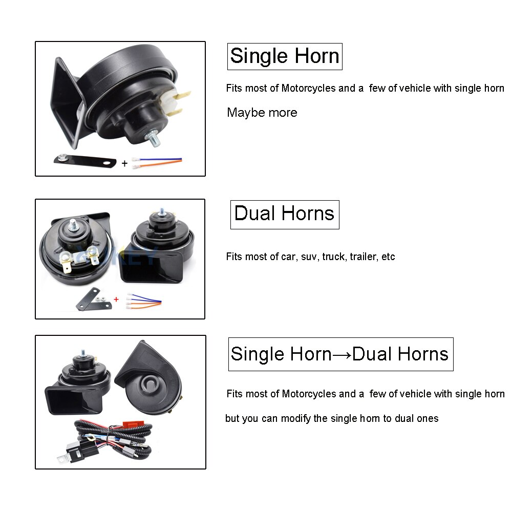 Accesorios para coche bocina Universal de caracol para automóviles camioneta vehículo 12V 110-125db alta resistencia al agua 410/510Hz baja de tono