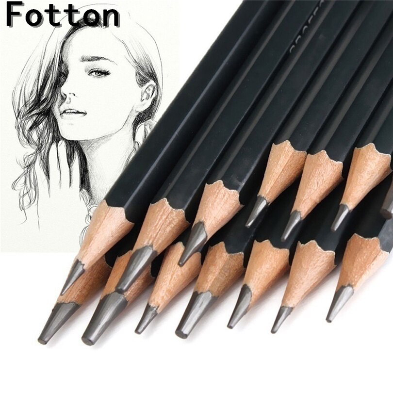 14 stk 6h to12b professionel skitse kunst tegning blyant skitsering blyanter papir pen tegnesæt potloden farveblyant lapices  a50