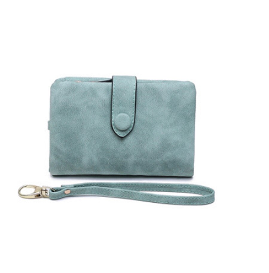 Damen Snap Befestigungen Zipper Kurze Kupplung Brieftasche Kleine Frauen Brieftasche Kurze Brieftasche Retro Matte Leder Damen Brieftasche