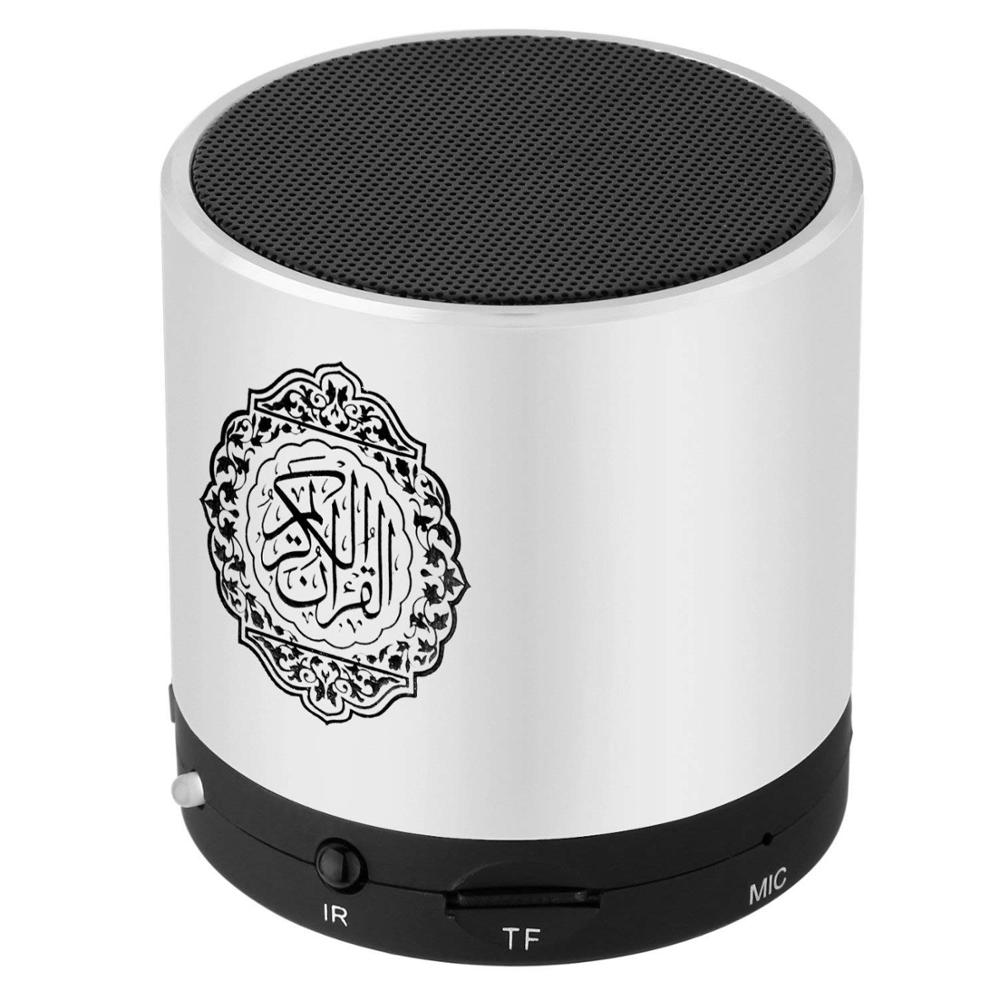EQUANTU Digitale Koran Speaker 8GB FM Radio met Afstandsbediening 30 Voordragers en 15 Vertalingen Beschikbaar Koran Speler: Silver