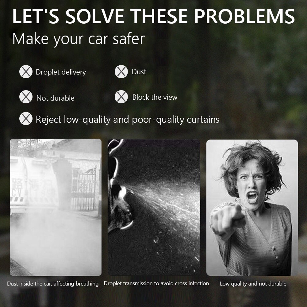 Car Isolation Film Full Surround Protective Cover Front Rear Row Driver Guest Partition PVC Screen for Uber Taxi Auto Accessory