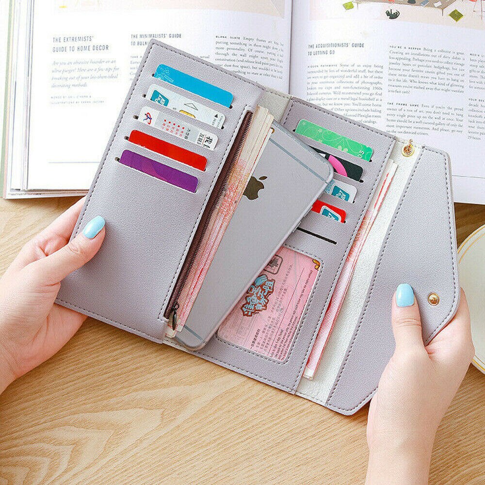 Damen-geldbörse, leder-Kupplung, kartenhalter, lange handtasche