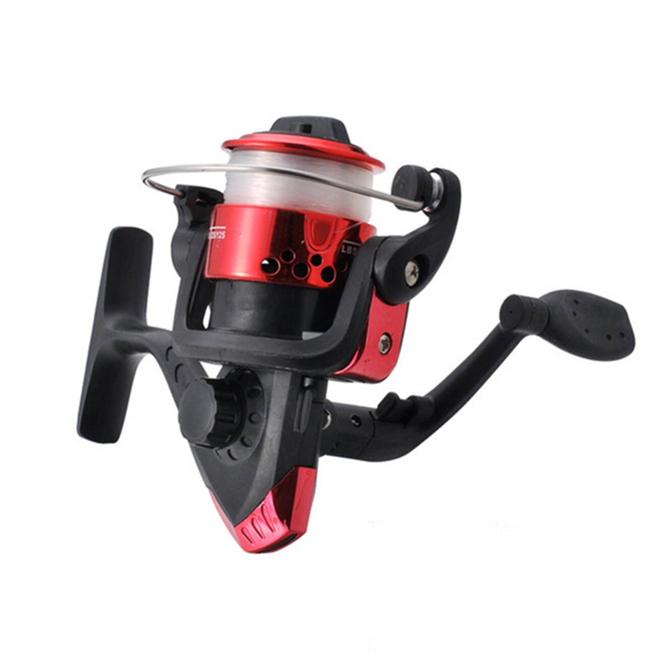 Mini Spinning Reel Vissen Rollen Hoge Sterkte Nylon Links/Rechts Interchange 5.2:1 Fly Zoutwater Spinner Vissen Reel Lijn Combo: Rood