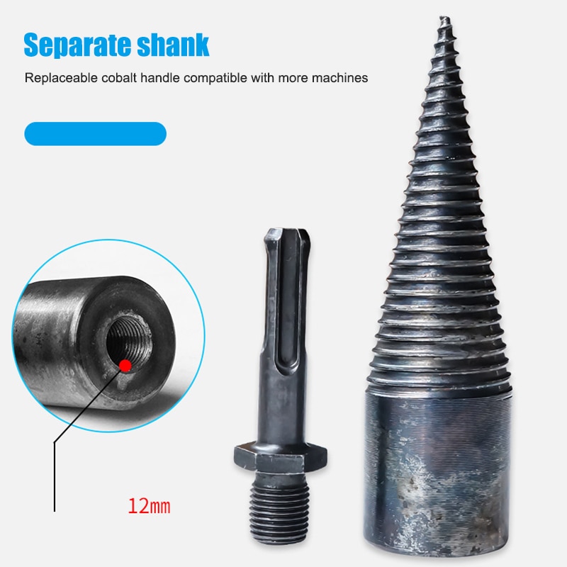 32/38/42/45mm Wood Splitter Cone Drill Efficient Drill Bit Safe Wood Breaker Tool for Firewood Machine Fast Wood Splitting XSD88