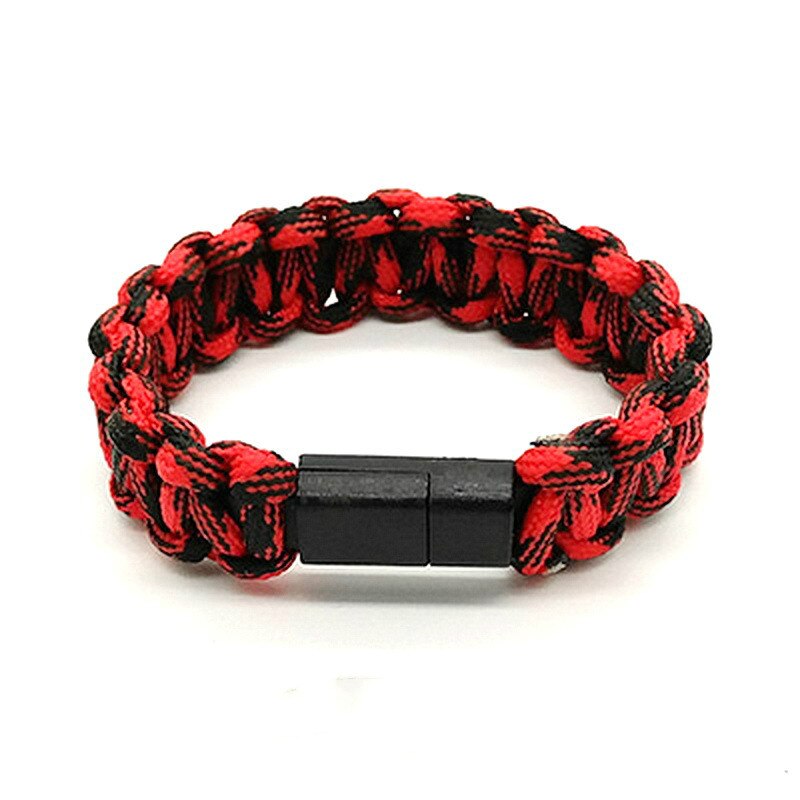 Braided Bracelet Popular Style for Android Type-c Phone Data Cable Simple and Temperament Accessories Top Grade: Red / Android  23.7cm