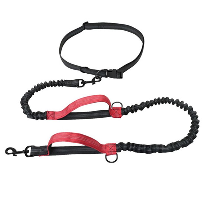 Hondenriem Handsfree Hondenriem Intrekbare Dubbele Handvat Honden Riemen Reflecterende Riemen Voor Honden Wandelen Huisdier Walker Accessoires: Red