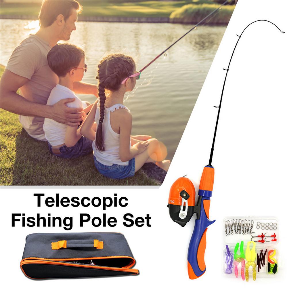Telescopic Fishing Pole Set Portable Lightweight Fishing Reel Lightweight Comfortable Grip Fishing Rod Kit For Beginners