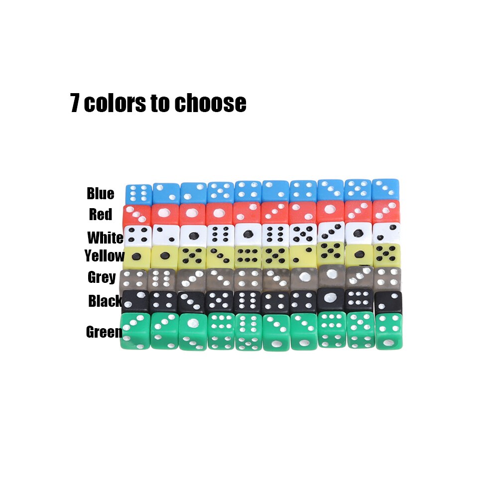 50 pçs/saco 5mm acrílico diques padrão 6 tomou partido jogos de mesa portátil digital canto redondo beber festa entretenimento suprimentos