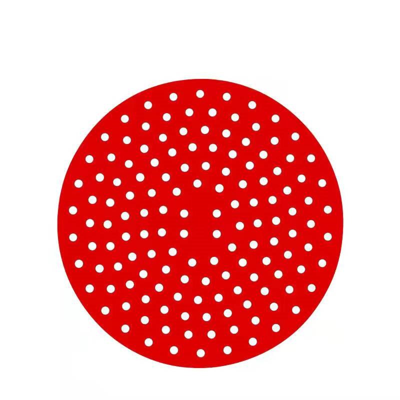 Non-Stick Silicone Air Fryer Liner Steamer Pad Baking Inner Liner Cooking Mat Kitchen Utensils Accessories Eco-friendly Cookware: 8inch-Round-Red