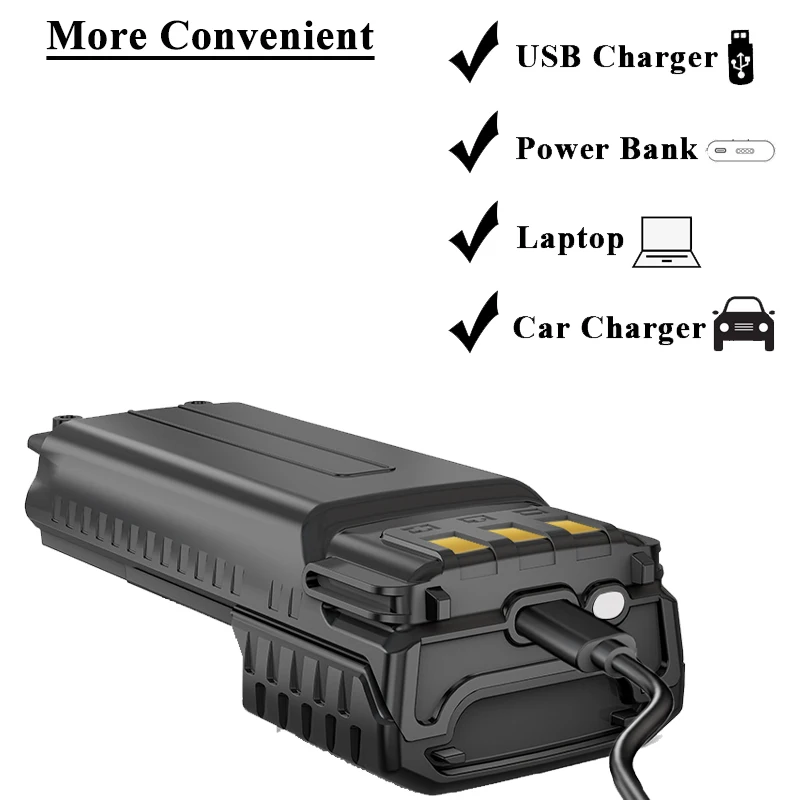 UV-5R bateria estendida tipo-c carregador 3800mah baofeng BL-5 para walkie talkie rádio UV-5RC uv5RE UV-5X3 BF-F8HP GT-5R BF-F8 BF-F9