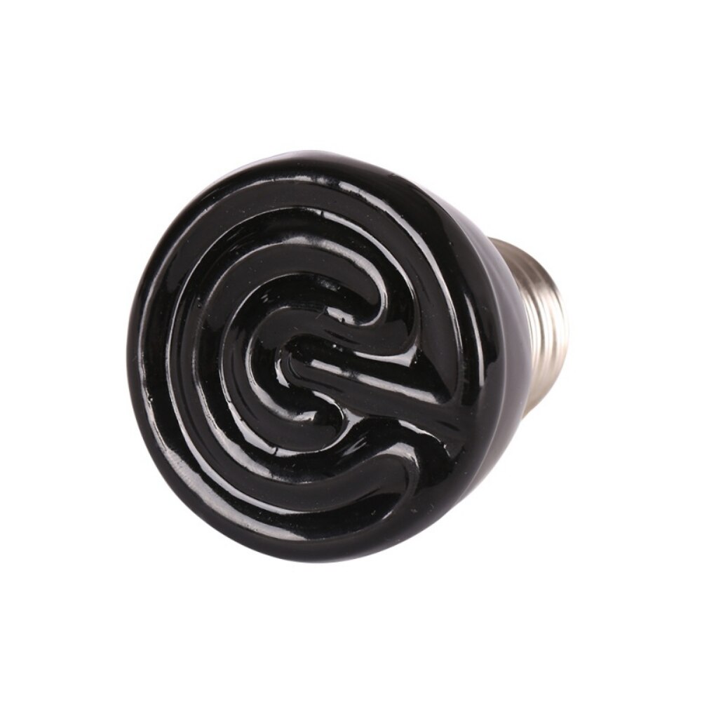 Pet Heating Light Bulb E27 25W 50W 75W 100W Mini Infrared Ceramic Emitter Heat Lamp Bulb Black for Reptile Pet Brooder 110V/220V