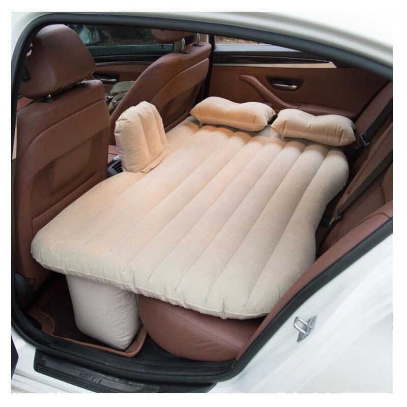 Car Back Seat Cover Travel Bed Inflatable Mattress Air Bed Good Waterproof: Beige