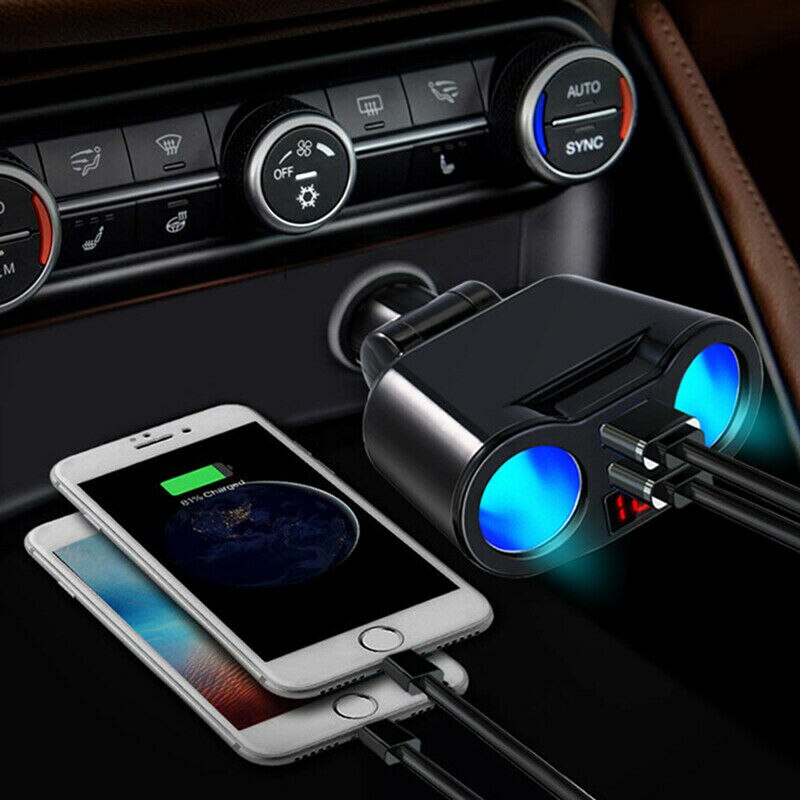 Dual-usb-autoladegerät,  dc 12v 3.1a zigarettenanzünder-adapter, kfz-handyladegerät
