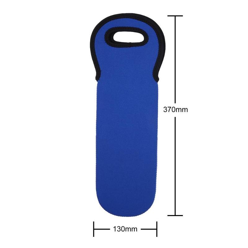 Tissu de plongée pratique Camping en plein air bouteille de vin rouge couverture poignée facile à transporter isolation bière boisson manchon: Bleu