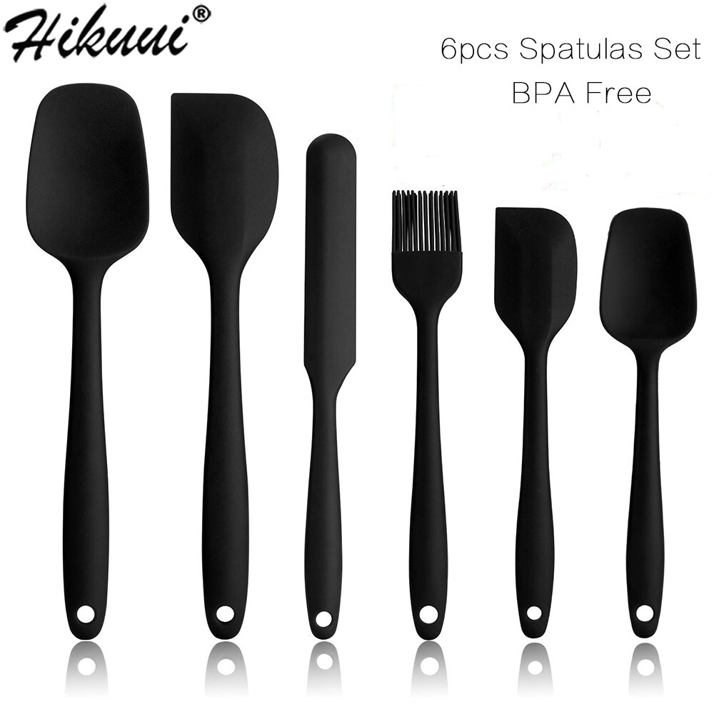 Juego de espátulas de silicona, utensilios de cocina, cuchara raspadora, cepillo, herramienta para hornear y cocinar, 6 uds.