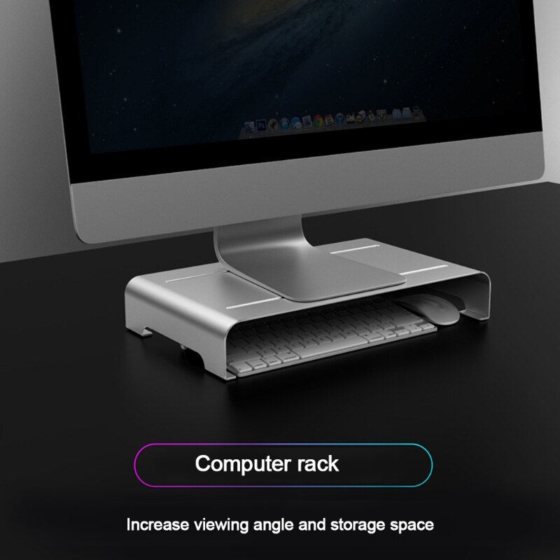 Aluminium Ergonomische Monitor Stand Riser Monitor Stand Voor Laptop Computer Pc Printer Metaal Monitor Riser Stand