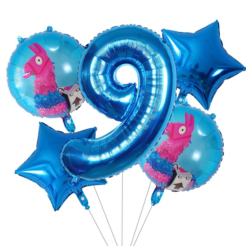 5Pcs Cartoon Pinata Videro Game Folie Ballon Cartoon Dier Alpaca Lama Ballon Bruiloft Baby Shower Verjaardag Party Decor Globos: Bruin
