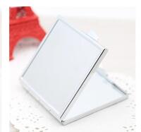 1 pcs 60 MM Blank Compacte Spiegel DIY Draagbare Metal cosmetische spiegel Zilver: Square