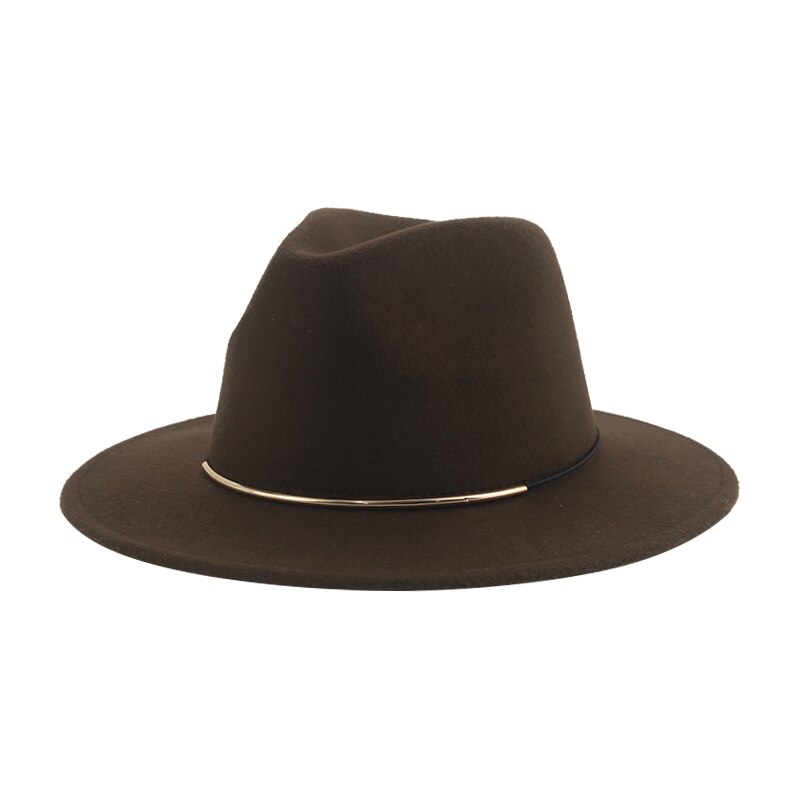 Sombreros de ala ancha Para hombre Y mujer, sombrero de Panamá, banda sólida, Formal, iglesia, boda, invierno,: coffee