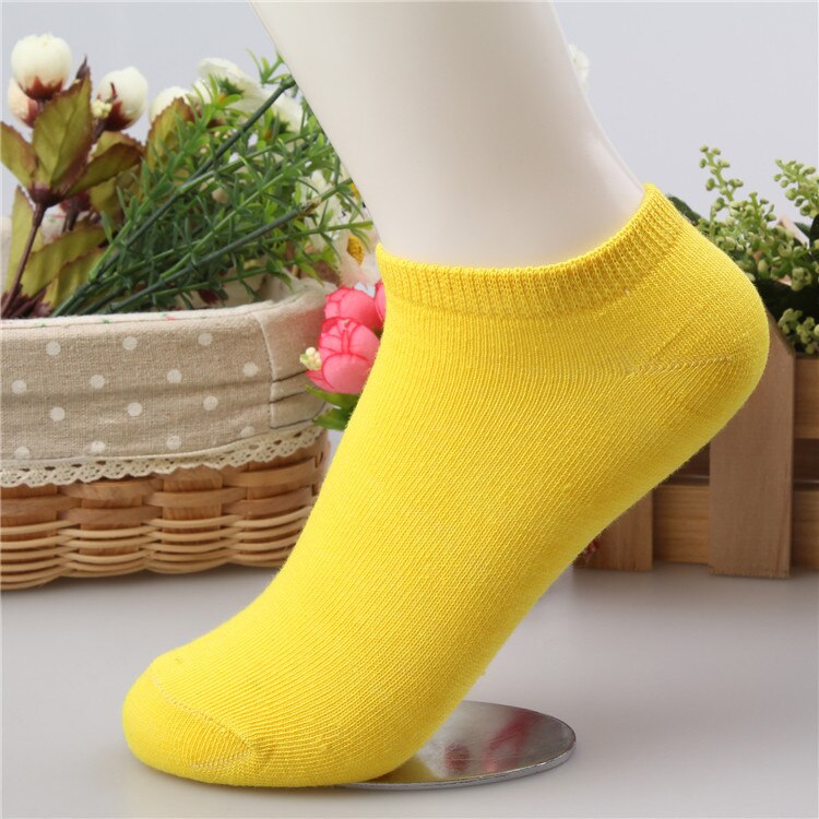 Urgot 10pcs=5pairs/lot Women Cotton Socks Summer Autumn Cute Candy Color Boat Ankle Socks Women's Thin Sock Slippers Girls Meias: K