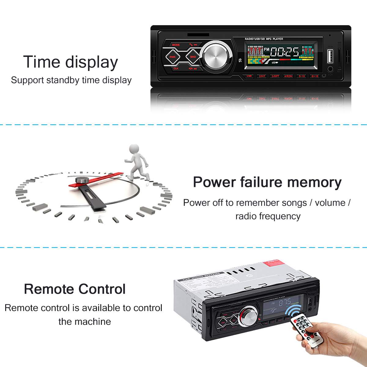 12V 1 Din Auto Radio Stereo Auto Autoradio MP3 Speler Afstandsbediening Bluetooth Fm Usb Sd Aux Handsfree Truck automobiel