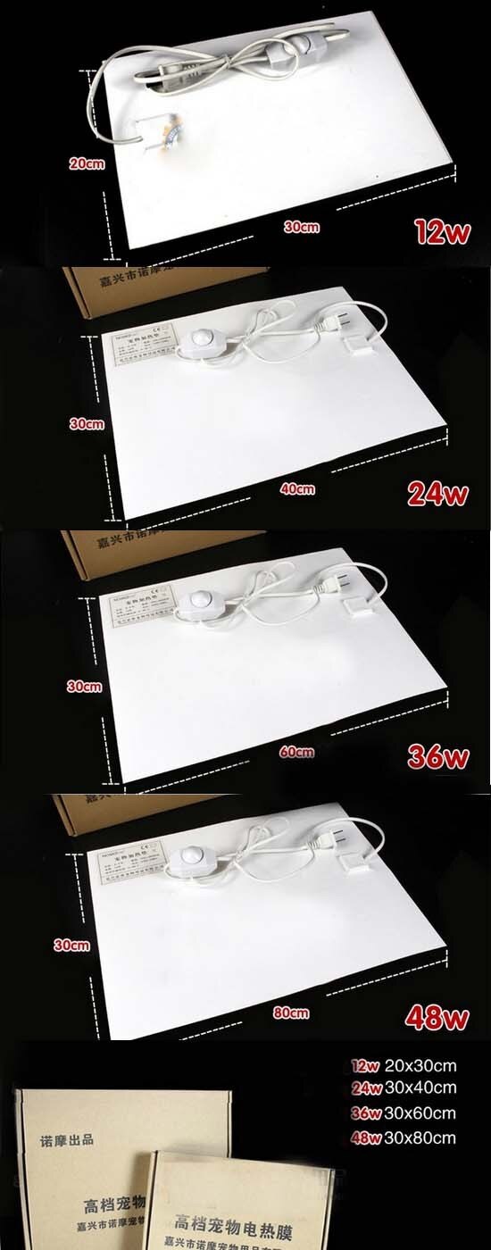 Waterproof Heating Pad with Thermostat, Reptile Thermo Under Tank Heater, Wall Pasting Mounted with Viscous layer