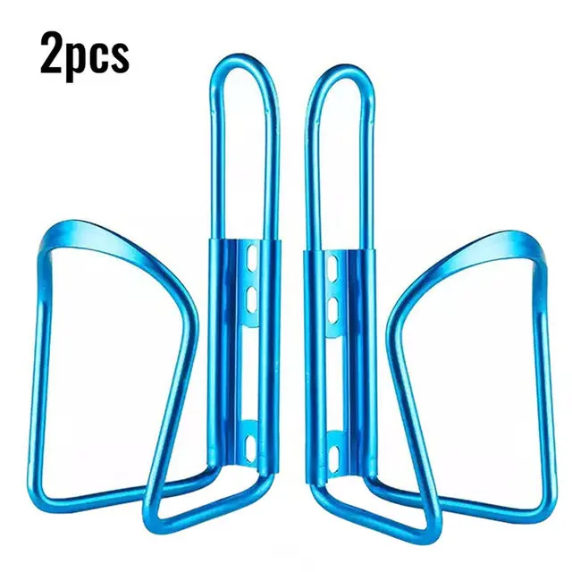 2pcs Bicycle Bottle Holder Outdoor Road Mountain Bike Water Kettle Cage Rack Aluminum Alloy Universal Cycling Drink Holder Cup: Blue