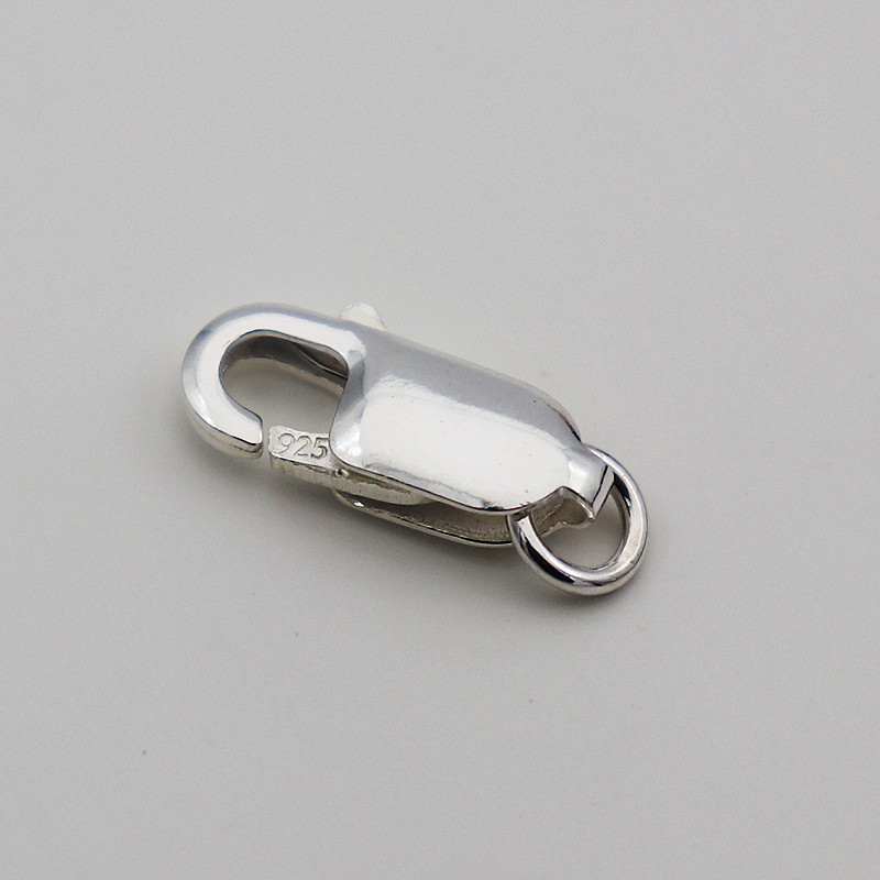 Fermoir en argent Sterling 925 massif, griffe de homard avec anneau de saut fermé pour collier, Bracelet, accessoires de fabrication de bijoux à faire soi-même, 1 pièce