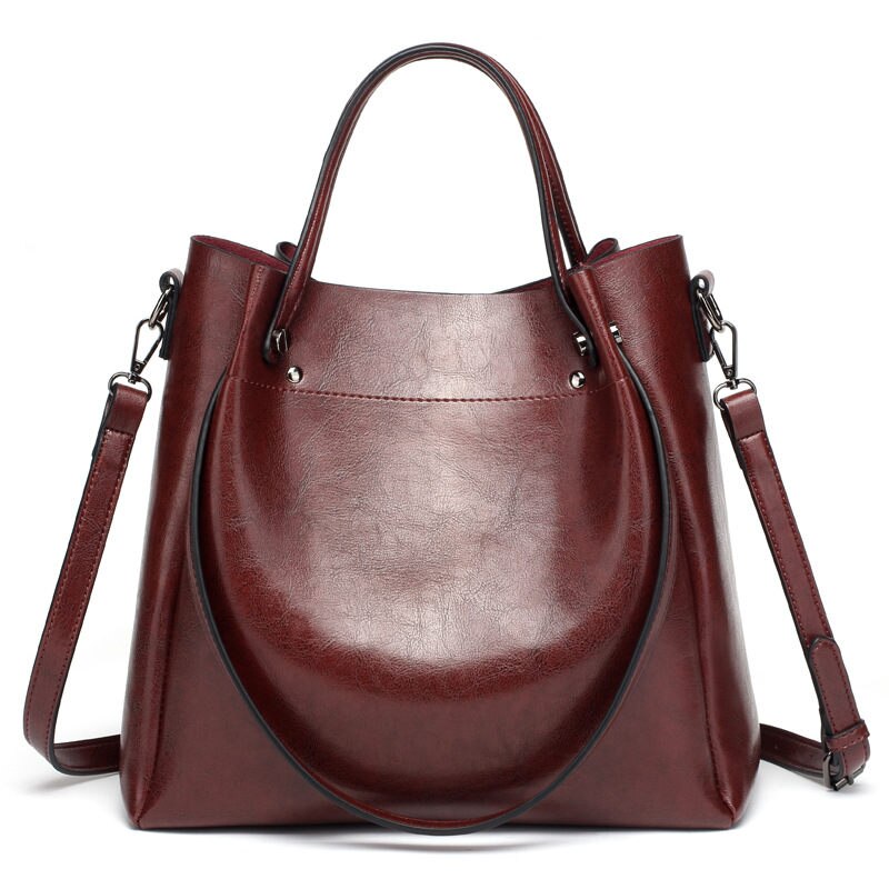 ZZSLHL femmes Vintage sacs à bandoulière de en cuir Pu sacs à main dames fourre-tout sacs de sacs à main bolsa feminina: Wine Red