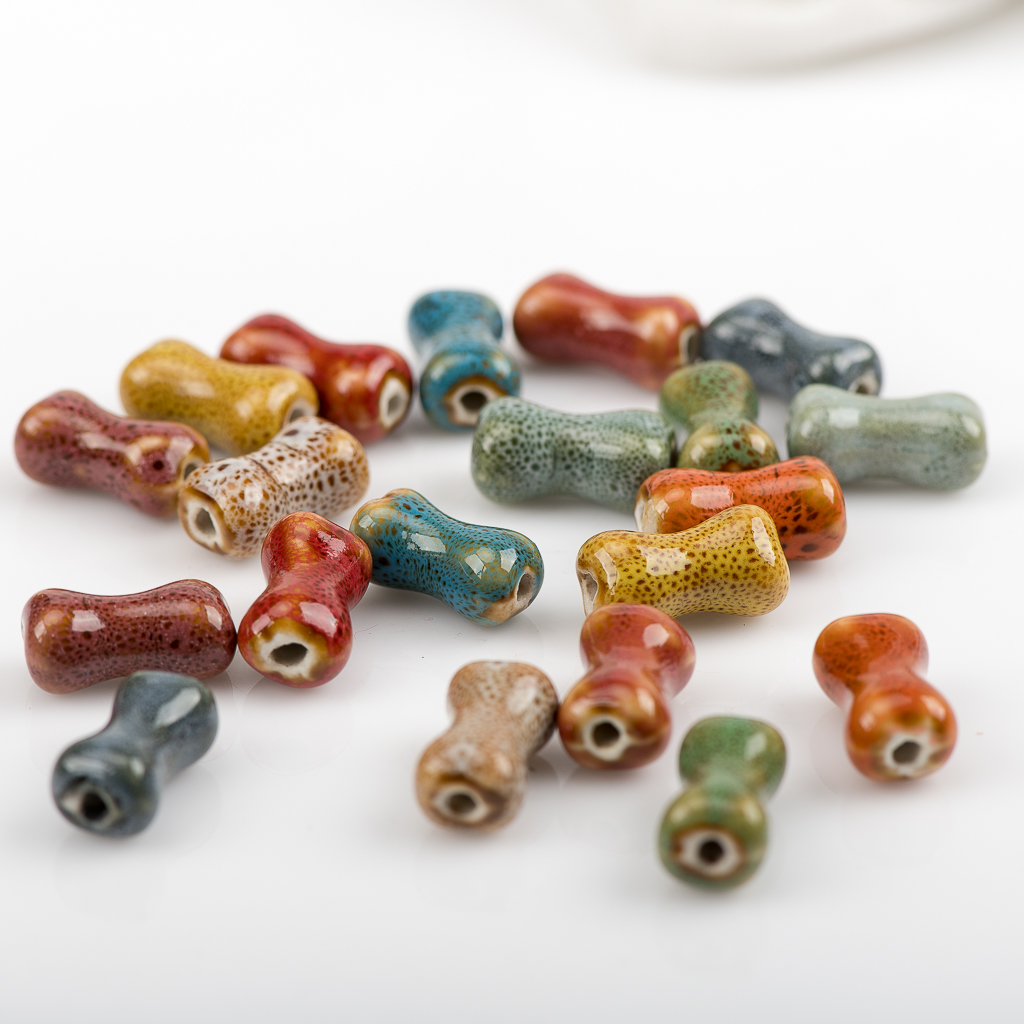 Cuentas de cerámica en forma de hueso para fabricación de joyas, materiales para pulsera y collar, 20 piezas, MY416, 19 #