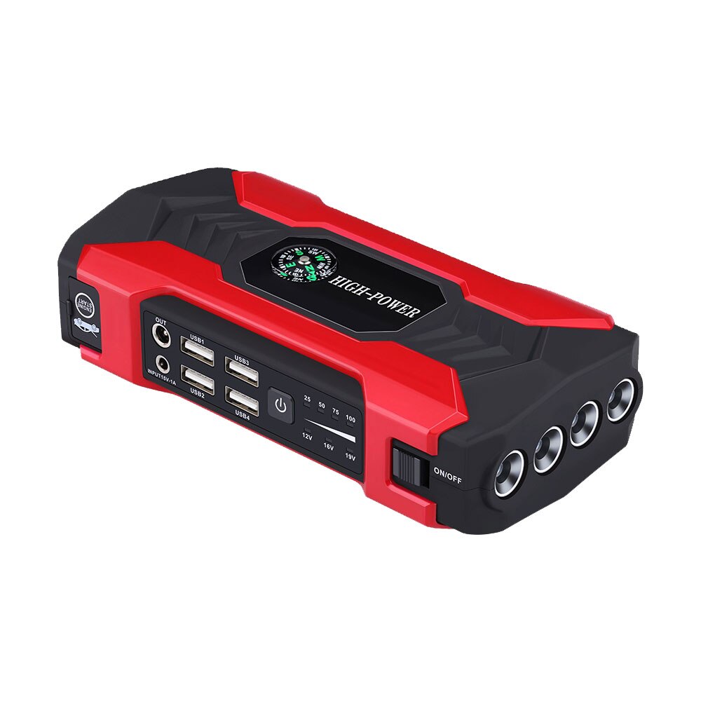 20000mAh 12V Car Jump Starter Portable USB Power Bank Battery Booster Clamp 400A: Red US Plug