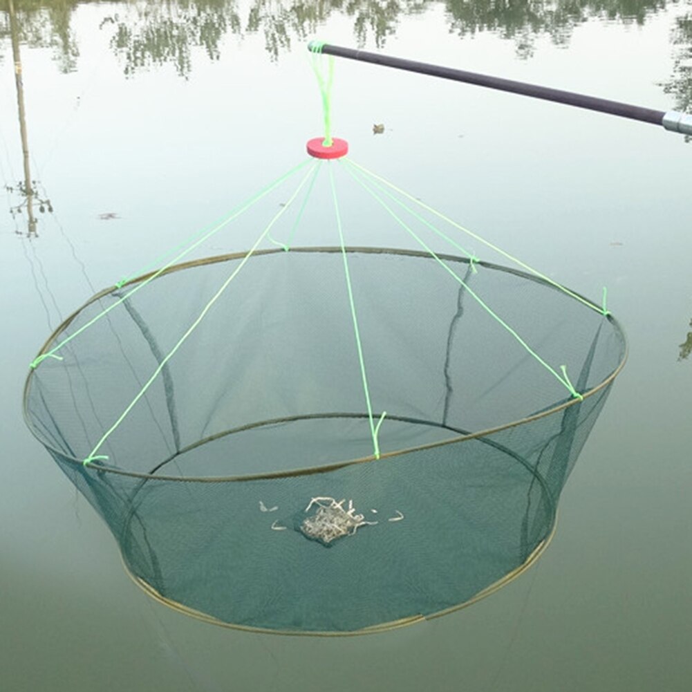Foldable Fishing Landing Net Fish Catcher Casting Network Mesh for Fish Crab Baits Shrimp Trap Cage Netting