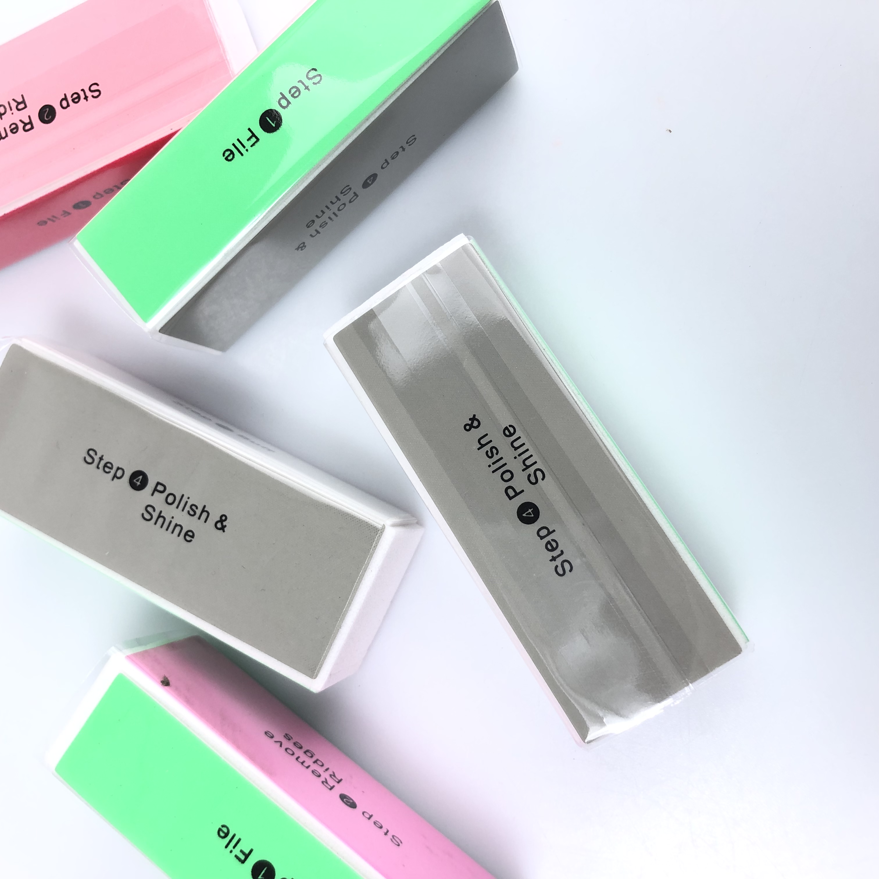 Lima pulidora de 4 pasos para uñas, Lima para uñas, pedicura, cuidado, herramientas de arte de uñas,