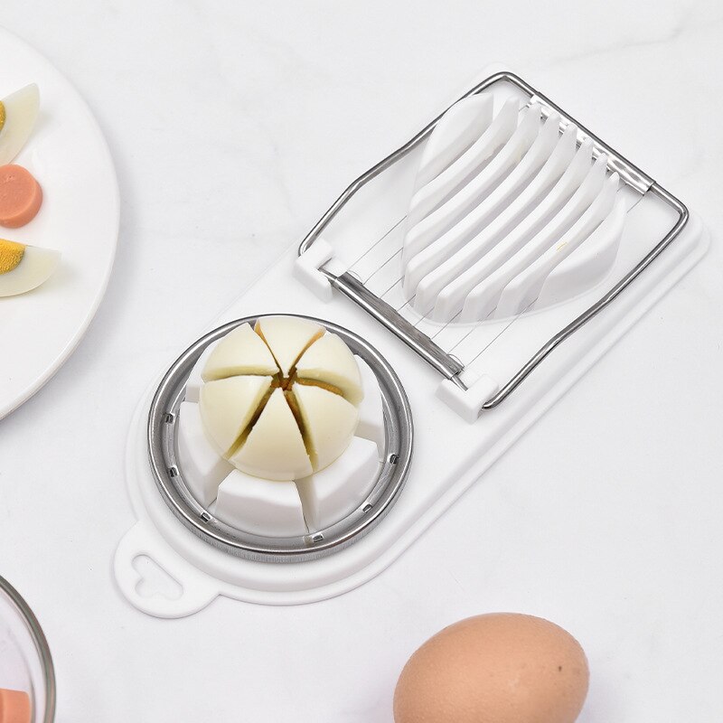 Plastik multifunktionel æggeskærer æggeskivedeler fancy split cut konserverede æg køkkentilbehør