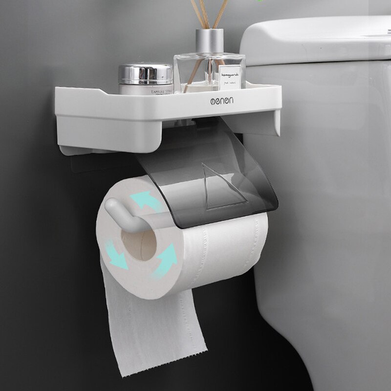 Soporte de Papel Higiénico de Montaje en Pared para Baño, Accesorio de Pañuelos, Estante con Punzón Autoadhesivo, con Rollo de Cocina Gratis