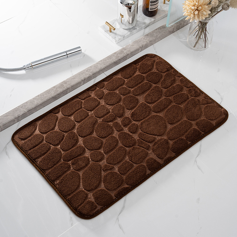 Alfombra de baño con relieve de adoquines, alfombras antideslizantes en lavabo, alfombra de suelo lateral para bañera, felpudo para cuarto de ducha, almohadilla de espuma viscoelástica: Morado