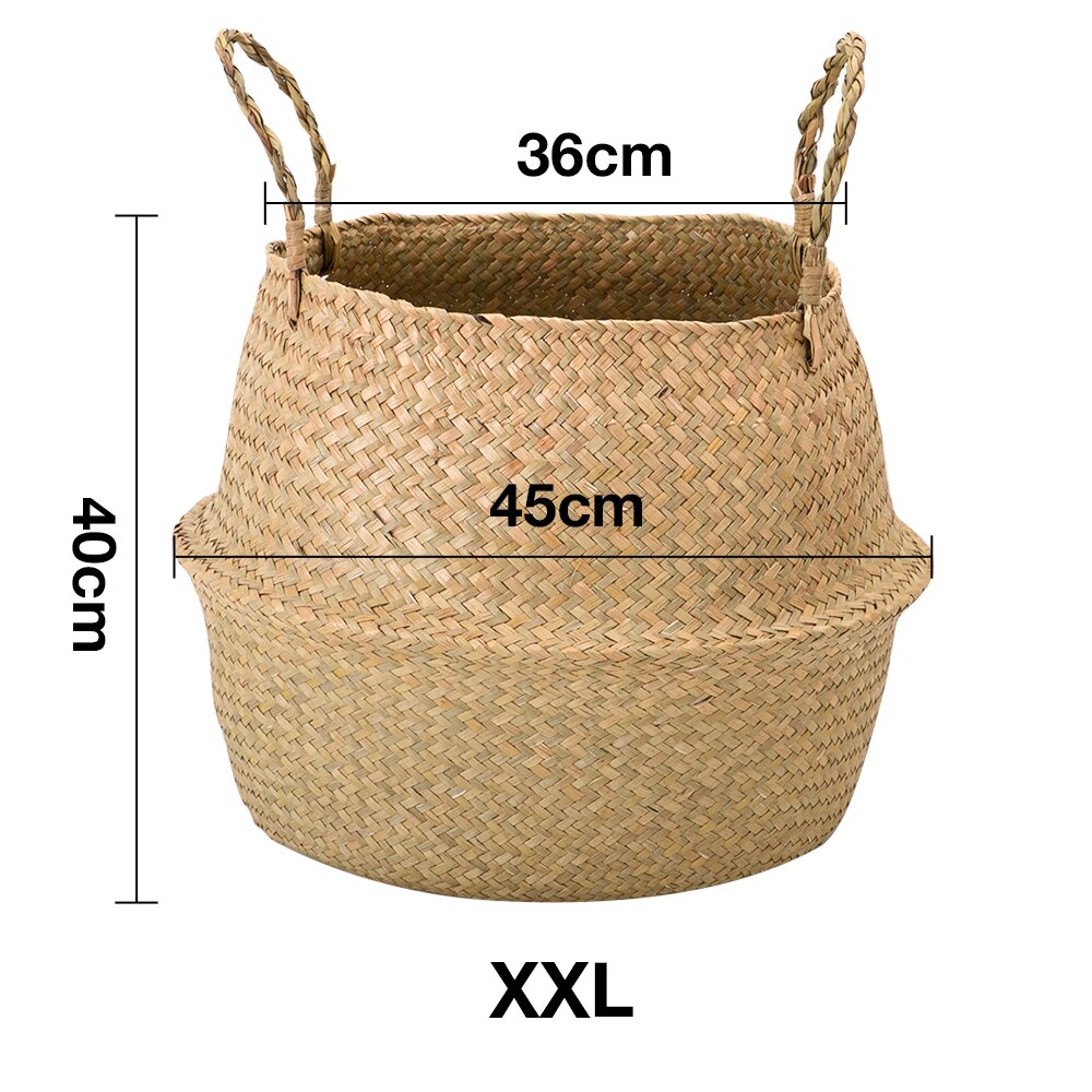 Wicker Storages Basket Flower Baskets Laundry Storage Decorative Basket Rattan Flower Pot Garden Planters Household Organizer: XXL