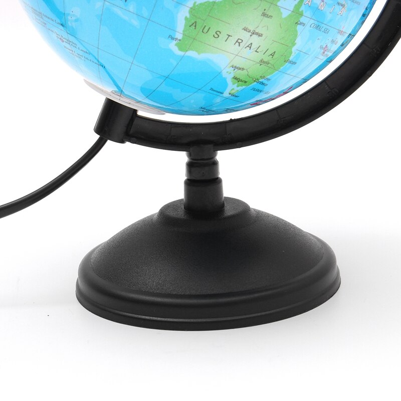 14CM LED Light World Earth Globe Map Geography Educational Toy With Stand Home Office Ideal Miniatures Office Gadgets