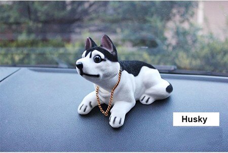 Bobble Head Dog Car Dashboard Doll Auto Shaking Head Toy Ornaments Nodding Dog Car Interior Furnishings Decoration: Husky
