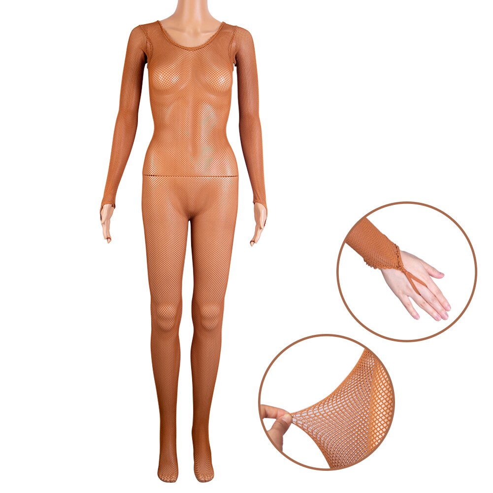 Latin Full Body Jumpsuits Professionele Visnet Ballroom & Latin Dance Hard Garen Elastische Latin Kousen Panty: Tan with ring