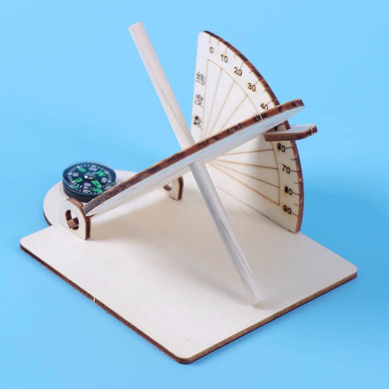 Äquatoriale Sonnenuhr Uhr Holz Gebäude Wissenschaftliche Modell DIY Lehrmittel Pädagogisches Spielzeug Für Kinder Schreibtisch Zubehör