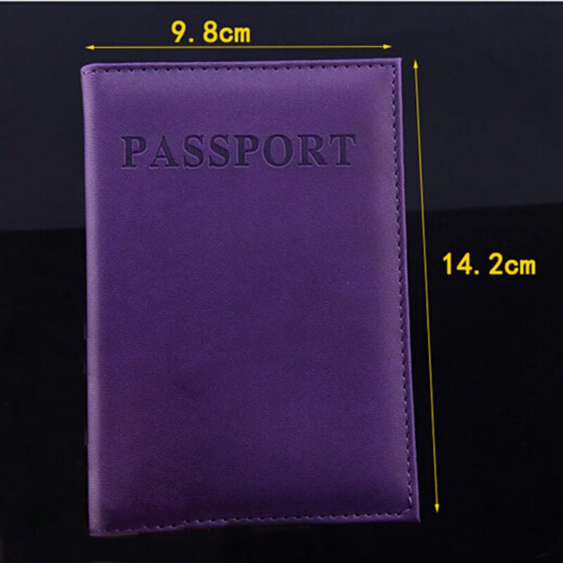 cuir artificiel porte-passeport Couple modèles femmes voyage passeport couverture unisexe porte-cartes homme 1 pièces: VIOLET