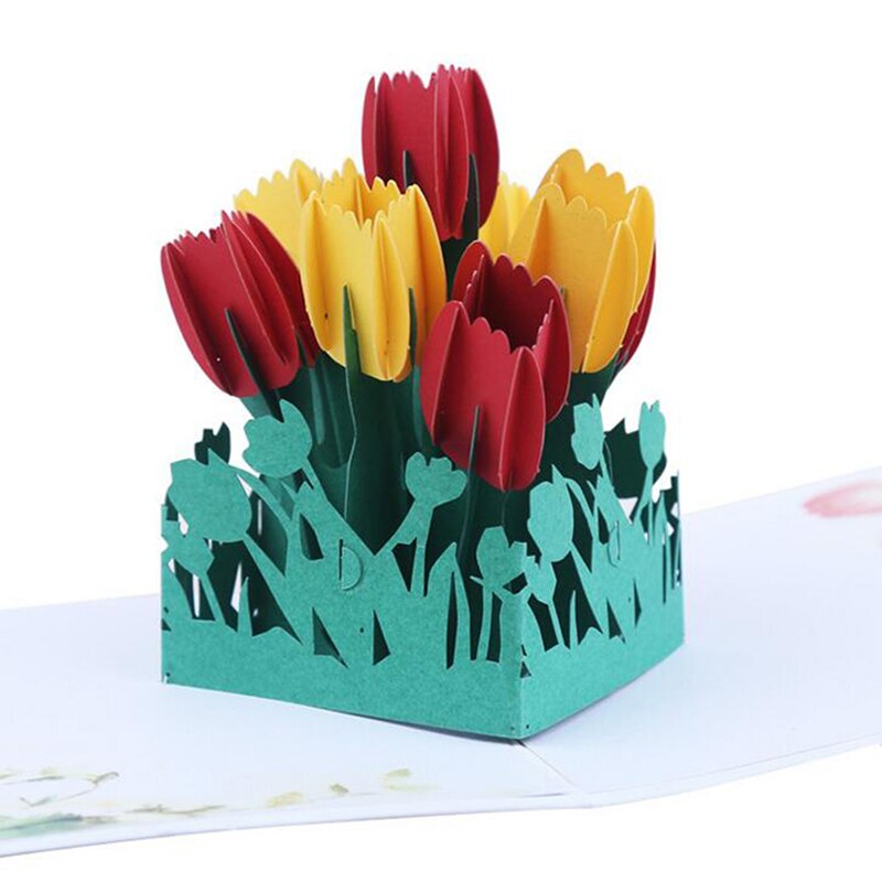 3D Cute Pop-Up Cards Happy Birthday Card For Kids Baby Shower Wife Husband Women Cartoon Hand-cut Paper Carving