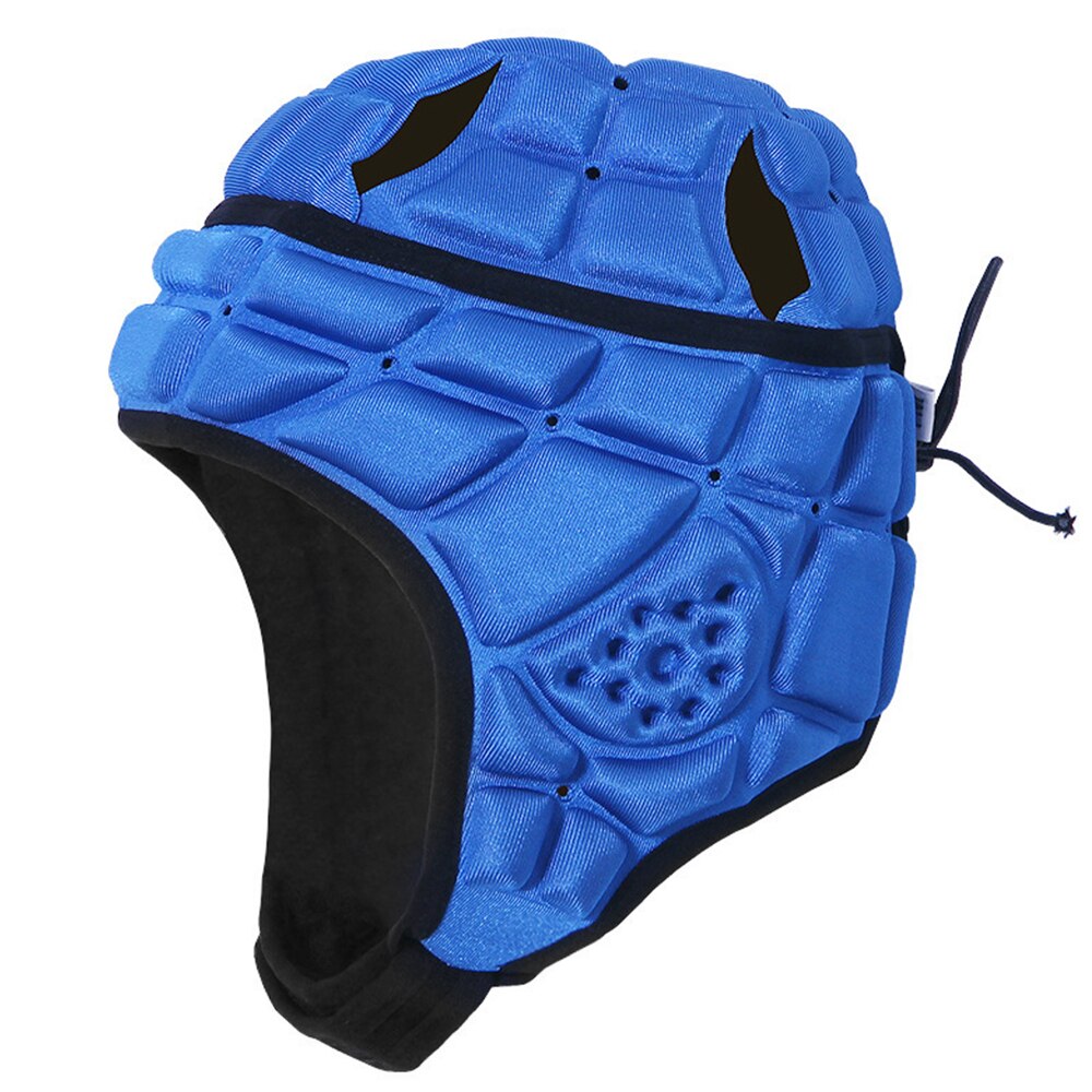 Helmet Kids Adjustable Anti-Collision Football Soccer Helmet Guard Breathable Sport Head Protector Children Soft Padded Headgear: Blue / S