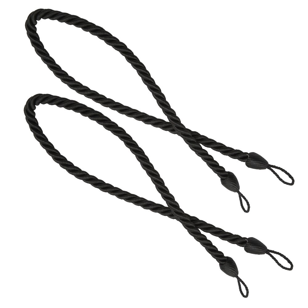 1Pc Crystal Beaded Tassel Curtain Tieback Decorative Curtain Curtains Cord Accessories Room Decor Home Rope Buckle Tie For: Black
